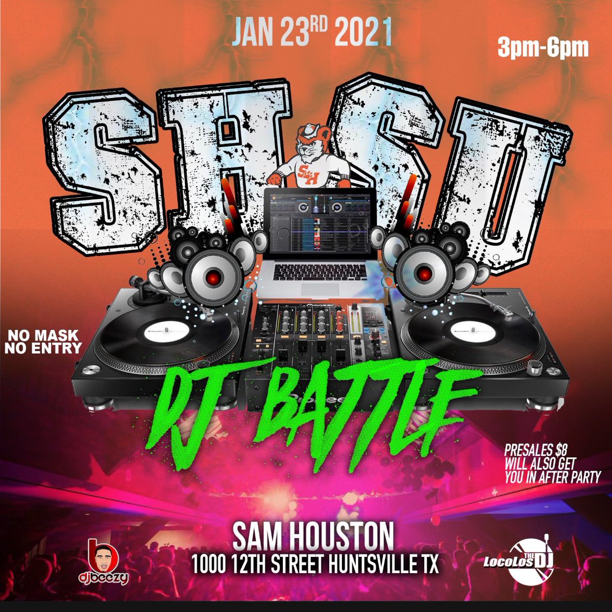 _blakerachal_'s tweet photo. 5 MORE DAYS 🔥 

2 EVENTS IN 1 DAY 
#SHSUDJBATTLE 3-6pm 
#SHSUAFTERPARTY 10-2am 

PRESALES ARE AVAILABLE $8 WILL GET YOU IN BOTH EVENTS ❗️ 
(Greeks are free to both events) 

NO MASK NO ENTRY ⛔️ 
(mask provided ) https://t.co/xysGYroEBU