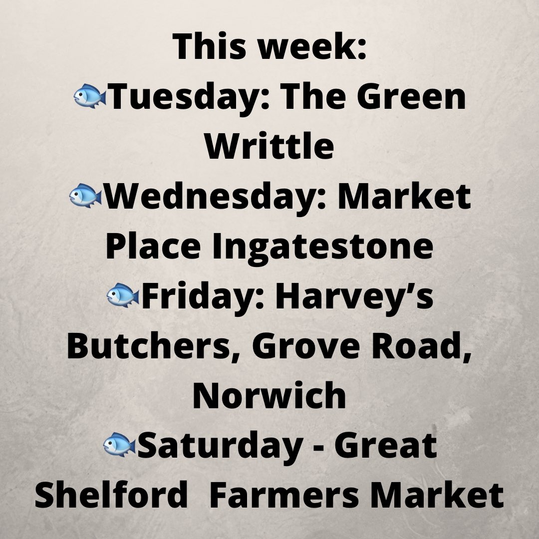 AnchorSmoked's tweet photo. Come see our #fish van this week af #Writtle #Ingatestone #Norwich and #Greatshelford https://t.co/YHMs53j8Cc