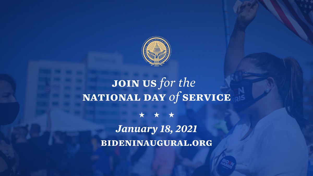 No matter where you are, you can make a difference. Join me and @bideninaugural for the #DayOfService today to give back to our communities. bideninaugural.org/events