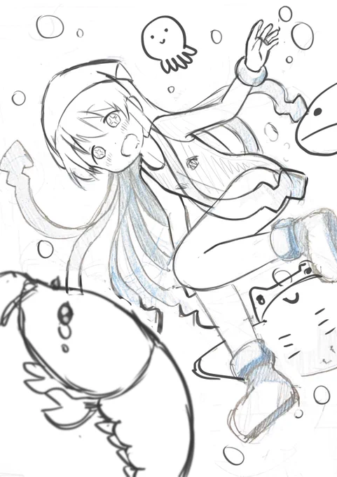 線画を描き直した 