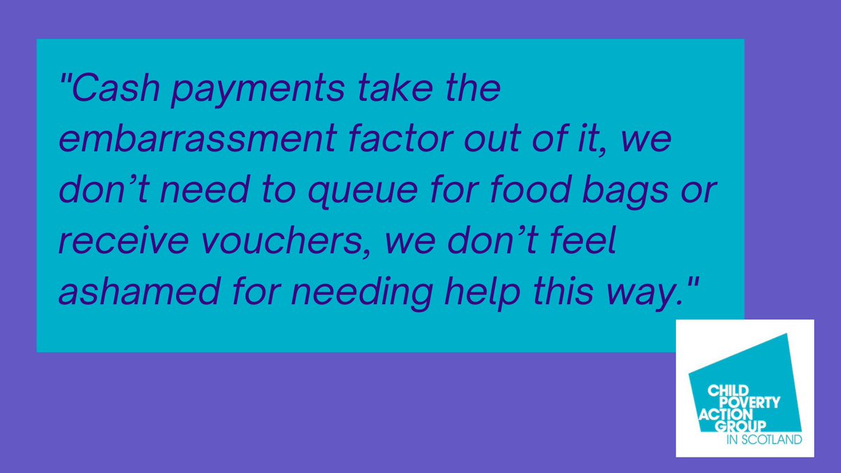 Families also said that these direct payments removed any stigma from FSM, providing dignity at a difficult time - 3/4