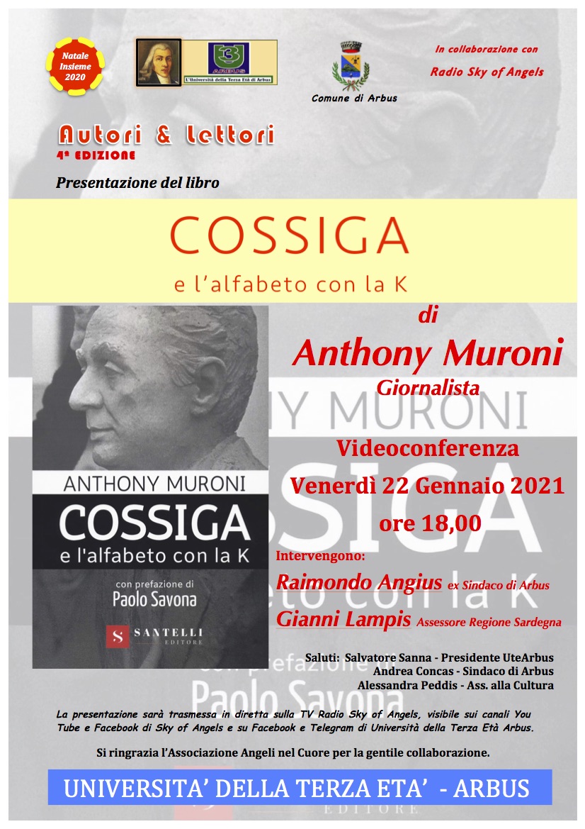UteArbus's tweet photo. Appuntamento Rassegna #AutoriELettori #Arbus #UteArbus 22 gennaio con Anthony #Muroni videoconferenza su #Skyofangels https://t.co/jGK2IT9j9k