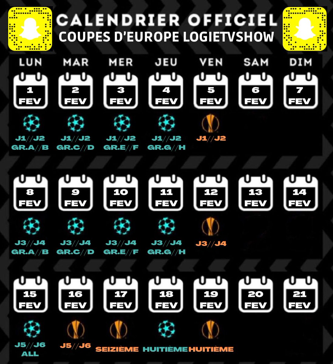 🏆 LES COUPES D’EUROPE DE LOGIETVSHOW 🏆

L’UN DES PLUS GRAND TOURNOI CLUB PRO CASHPRIZE, QUI DURERA 1 MOIS !!! 🔥🔥

[Plusieurs animations prévus]

Pour plus de renseignements :👻LOGIETVSHOW 👻

#ClubPro #Cashprize #ProClubs #EASPORTSFIFA #UCL #LDC #EUROPA #FIFA21 #Tournament