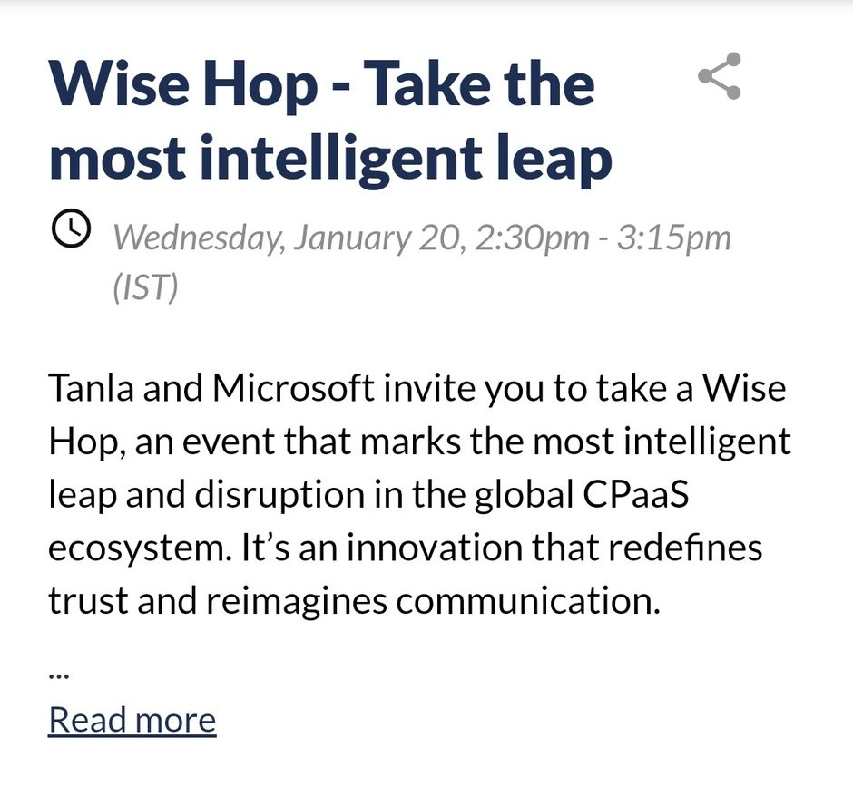 v_srikanth70's tweet photo. @Tanla_India @MicrosoftIndia Wise Hop
#WinWithTanla #MicrosoftIndia
#CPaaS #Tanla
@Tanla_India ❤️❤️❤️
Join
@VinnyGupta01
@Sagar14Naik
@divij_daga
@ImJatinV
@Sanjiv_34
@acidkidrock
@Barbiegiri_
@jashjain007 https://t.co/pYpsuQMqYr
