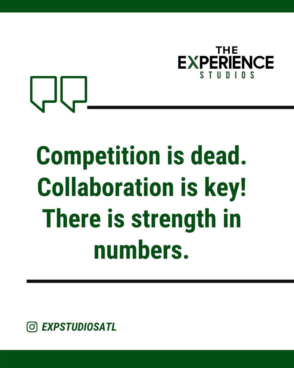 expstudiosatl's tweet photo. This is the motto here at The Experience Studios! 

We don’t compete we collaborate! As a result, we ELEVATE as a collective! 🙌🏾📸 https://t.co/26ZfNZeXo6