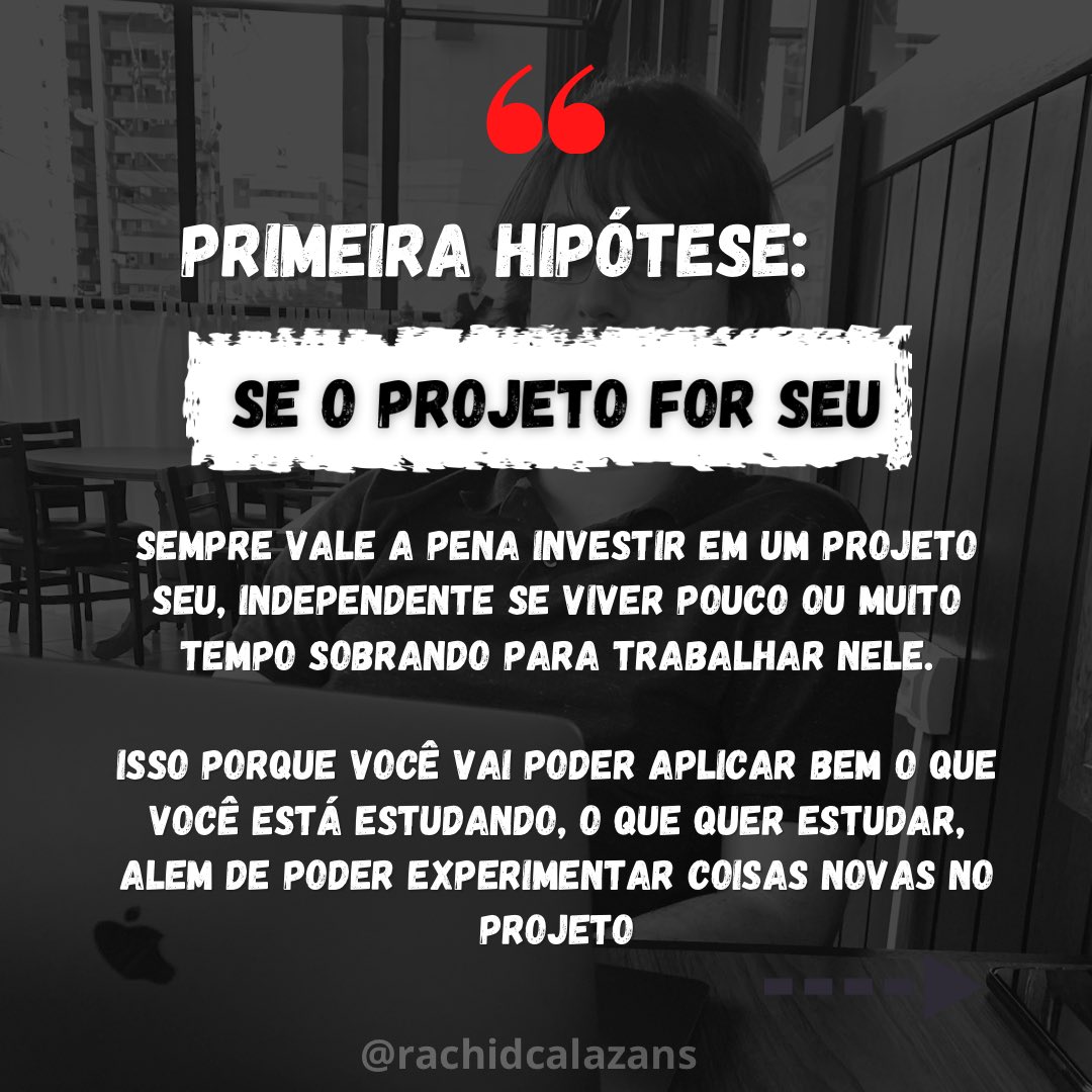 rachidcalazans's tweet image. Vale a pena investir em um #sideproject ? 
Click no link: instagram.com/p/CKMgAltrS0G/…
Deixe seu comentário sobre o que você acha! 
#liguagemdeprogramação #javaweb #carreiradeti #devopsengineer #programmer #programming #100daysofcode #vidadeprogramador #devpleno #devreactjs