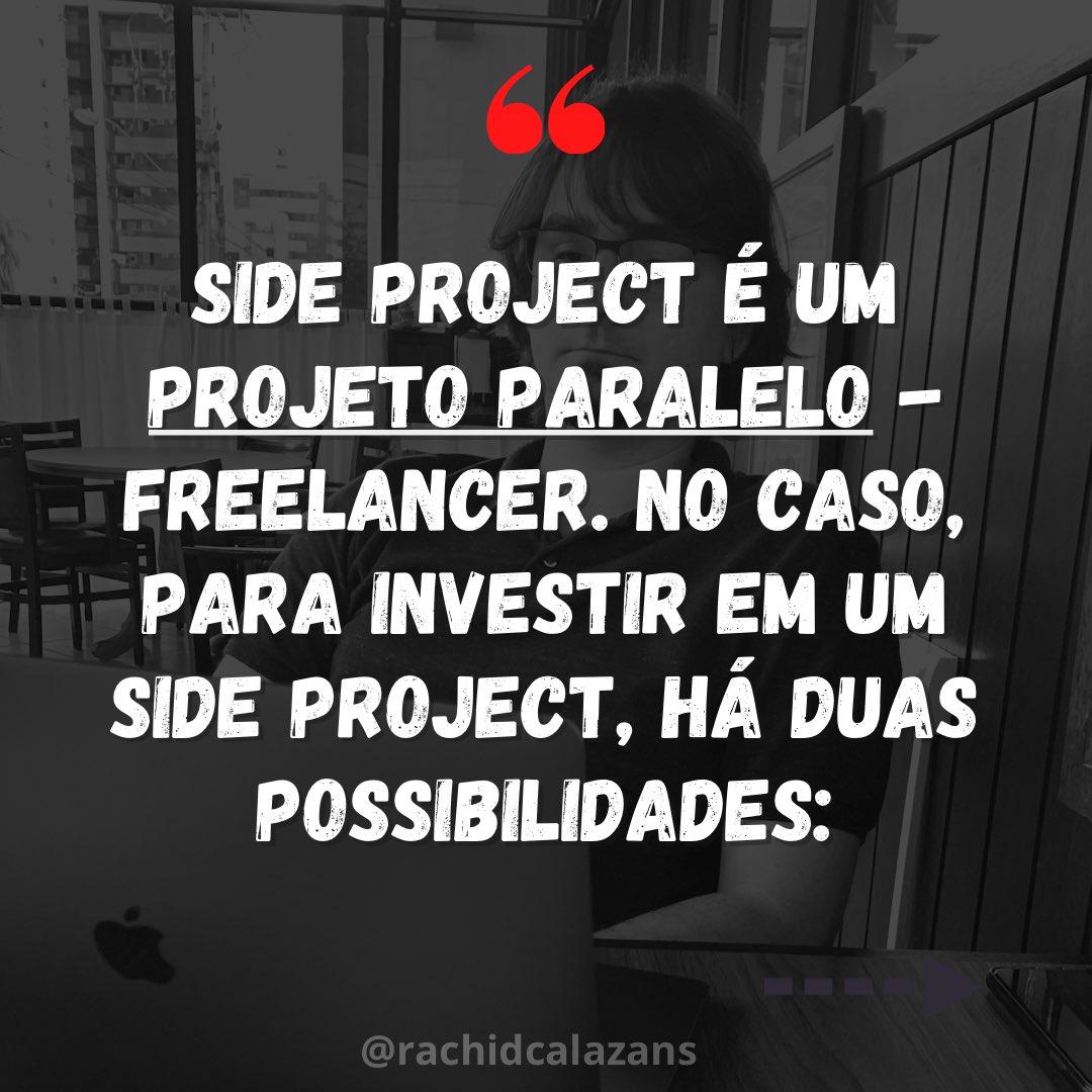 rachidcalazans's tweet image. Vale a pena investir em um #sideproject ? 
Click no link: instagram.com/p/CKMgAltrS0G/…
Deixe seu comentário sobre o que você acha! 
#liguagemdeprogramação #javaweb #carreiradeti #devopsengineer #programmer #programming #100daysofcode #vidadeprogramador #devpleno #devreactjs