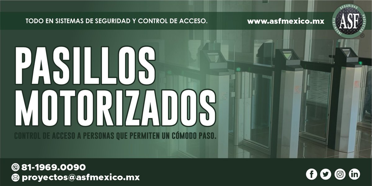 Expertos en #ControlDeAcceso peatonal, servicios de venta, instalación y mantenimiento. Todo en #SistemasDeSeguridad Mas información en: asfmexico.mx Cotizaciones: proyectos@asfmexico.mx #PasillosMotorizados #TorniquetesDeAcceso #Esclusas