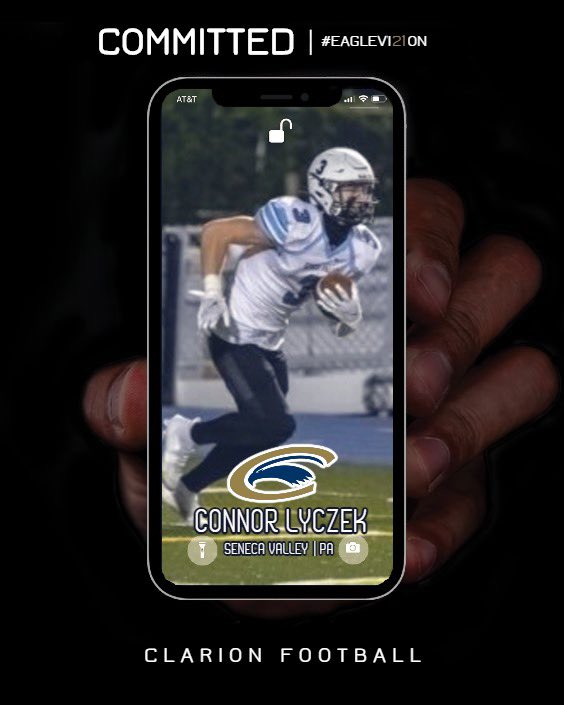 ConnorLyczek's tweet photo. Extremely proud to announce my commitment to Clarion University!! #WingsUp 🦅  @marcusspencer41 @coachcweibel @CoachHanhold https://t.co/nCx4REqKU4
