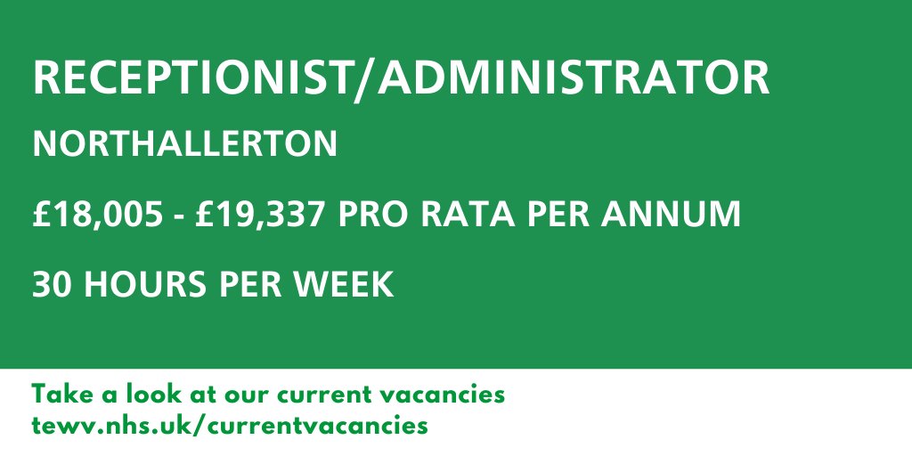 An exciting opportunity has arisen to recruit a motivated and experienced team player who  would love to work in a small but  friendly CAMHS team in the  beautiful town of Northallerton.

If you would like further information please follow the link below 

ow.ly/XymF50D8IAz