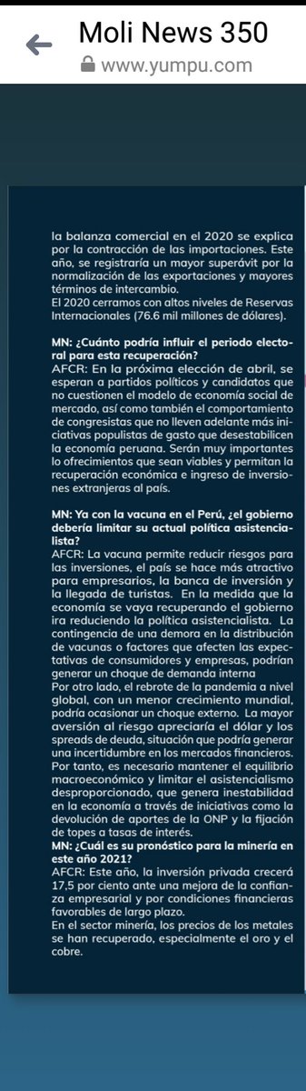 caceresrosell's tweet photo. Debemos mantener el equilibrio macroeconómico. Este año 2021 es clave para el Perú. Dos crisis (sanitaria y económica) que solucionar y un presidente que elegir. Reflexionemos y actuemos con responsabilidad. https://t.co/PyILT1oNDt