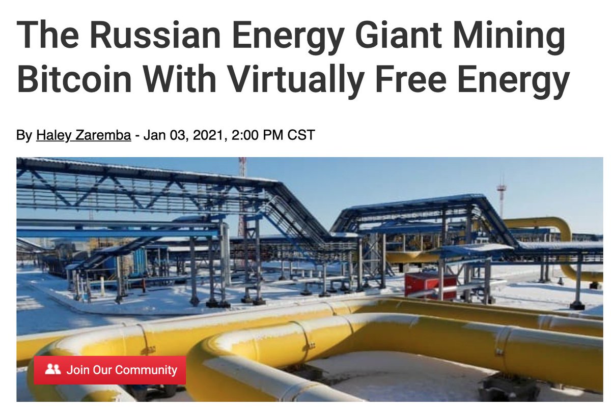 15/ The cost of Bitcoin mining becomes the lowest (excess) value of electricity. This may solve a problem with renewable energy sources that have predictable capacity that is otherwise wasted, like hydro and flared methane.