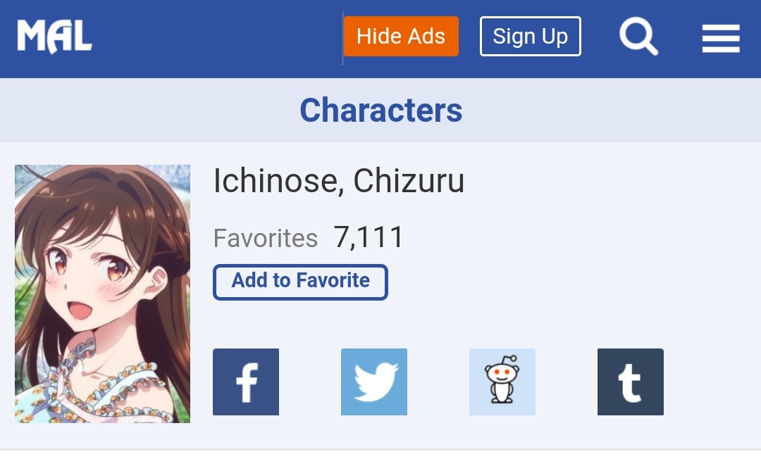 I thought my faith in humanity could not get any lower. And then I just found out that Mami has more favourites than Chizuru on MAL.Look at this and tell me there is a god.