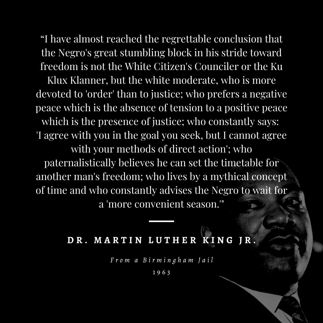 A timely message on this MLK Day. We can no longer wait. #mlk #mlkday