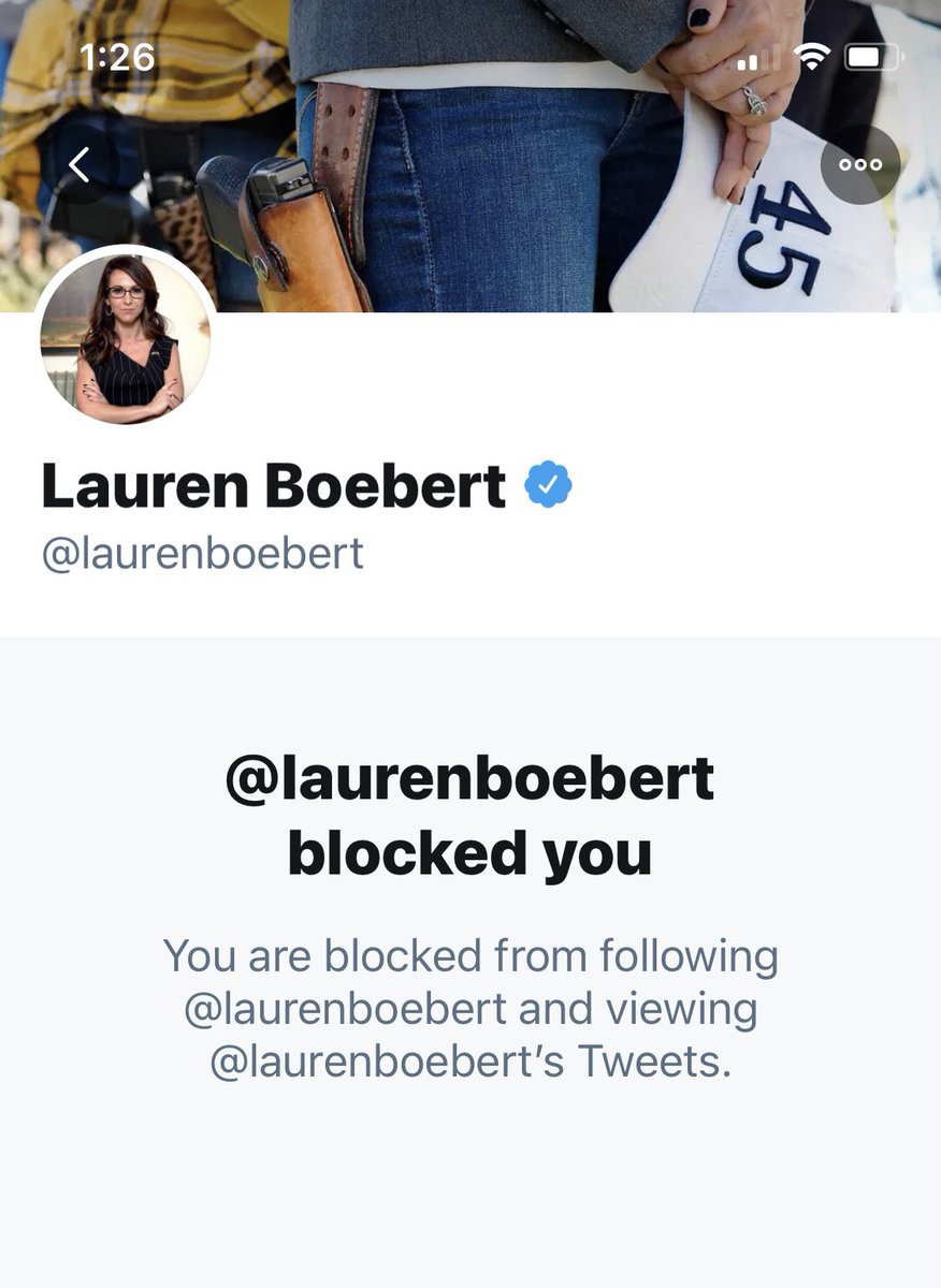 I was blocked by  @laurenboebert.