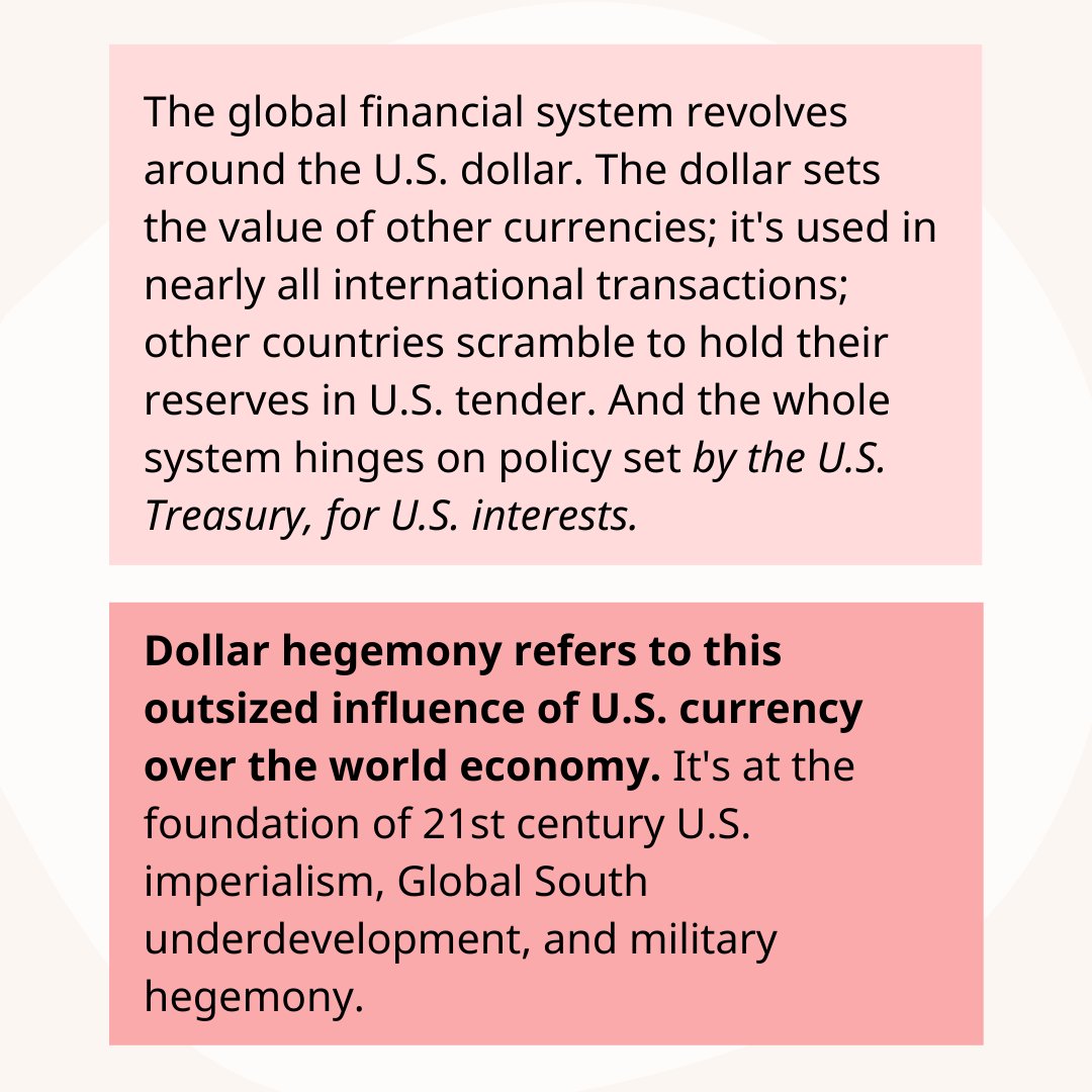 What is dollar hegemony? In our latest infographic, we unpack the outsize influence of U.S. dollar over the world economy, how it creates endless cashflow for U.S. militarism, and how sanctioned nations are building new international financial systems outside of the U.S. monopoly