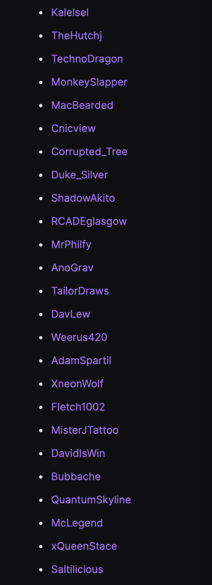SharpRose_'s tweet photo. This took SSOOOO DAMN LONG TO DO!!🤯

Scotland Represent 🏴󠁧󠁢󠁳󠁣󠁴󠁿

But it was worth it in the end, I may have missed a handful of you guys so let me know if you cant find yourself below. 

Now I have a group of streamers in just a press of a button
💜💜💜💜💜💜💜💜💜💜💜💜💜💜💜💜💜💜 https://t.co/ZyEQ3P87MA