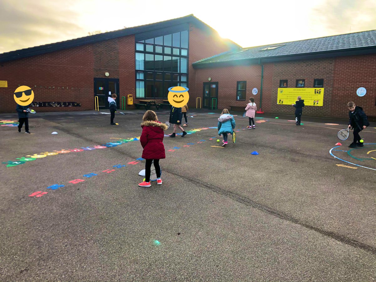 Some of our Year 2 children took on the <a href="/S_A_Sport/">SOUTHERN AREA SPORT</a> #20/21 sports challenge today! We did 21 minutes of tennis today! Looking forward to tomorrow already! #StayActive #GetInvolved