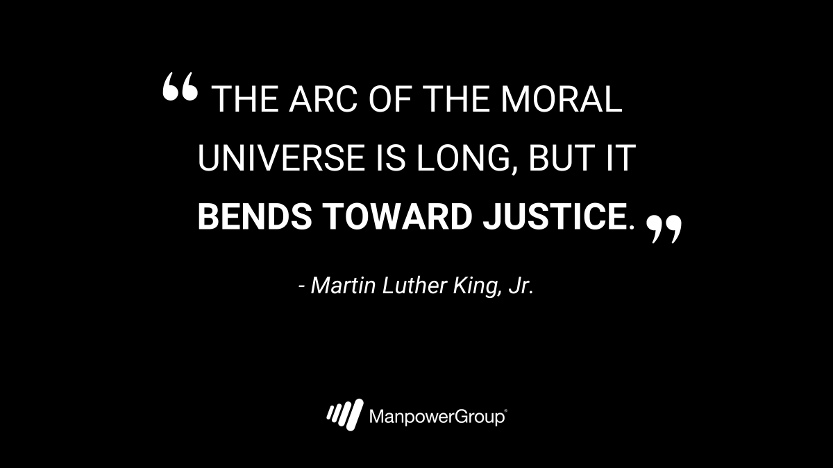 ManpowerGroup's tweet photo. Today we honor the legacy of Dr. Martin Luther King, Jr. &amp; all he stood for: courage, justice, love. 

We're encouraging our employees to celebrate with virtual events &amp; volunteering - here's one happening in our hometown with @UnitedWayGMWC: https://t.co/ghR8qQoEYC #MLKDay2021 https://t.co/U1kY7wywlI