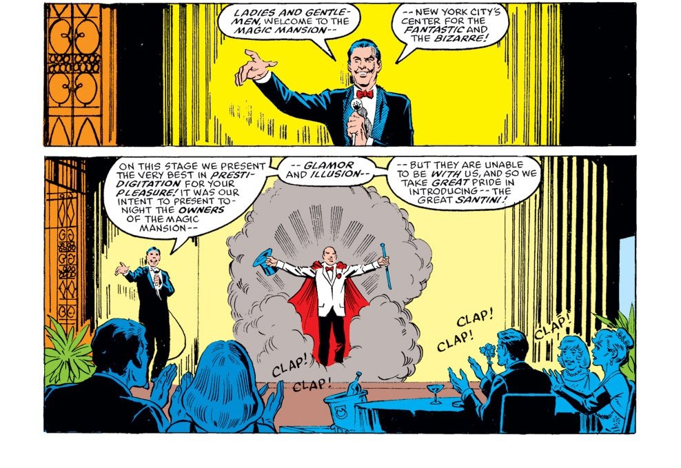 Dans l'épisode 2 de  #WandaVision   , le couple fait un tour de magie en prenant pour pseudos "Glamour" et "Illusion" utilisés aussi par 2 magiciens des  #comics Marvel.Ilya et Glynis Zarkov qui se servent également de la scène afin de cacher leurs pouvoirs aux yeux de tous...