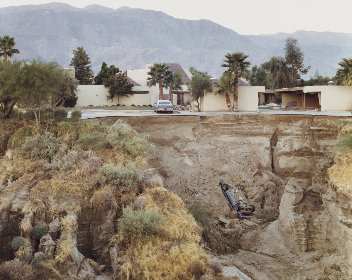 invis_library's tweet image. Joel Sternfeld / After a Flash Flood, Rancho Mirage, California, July 1979