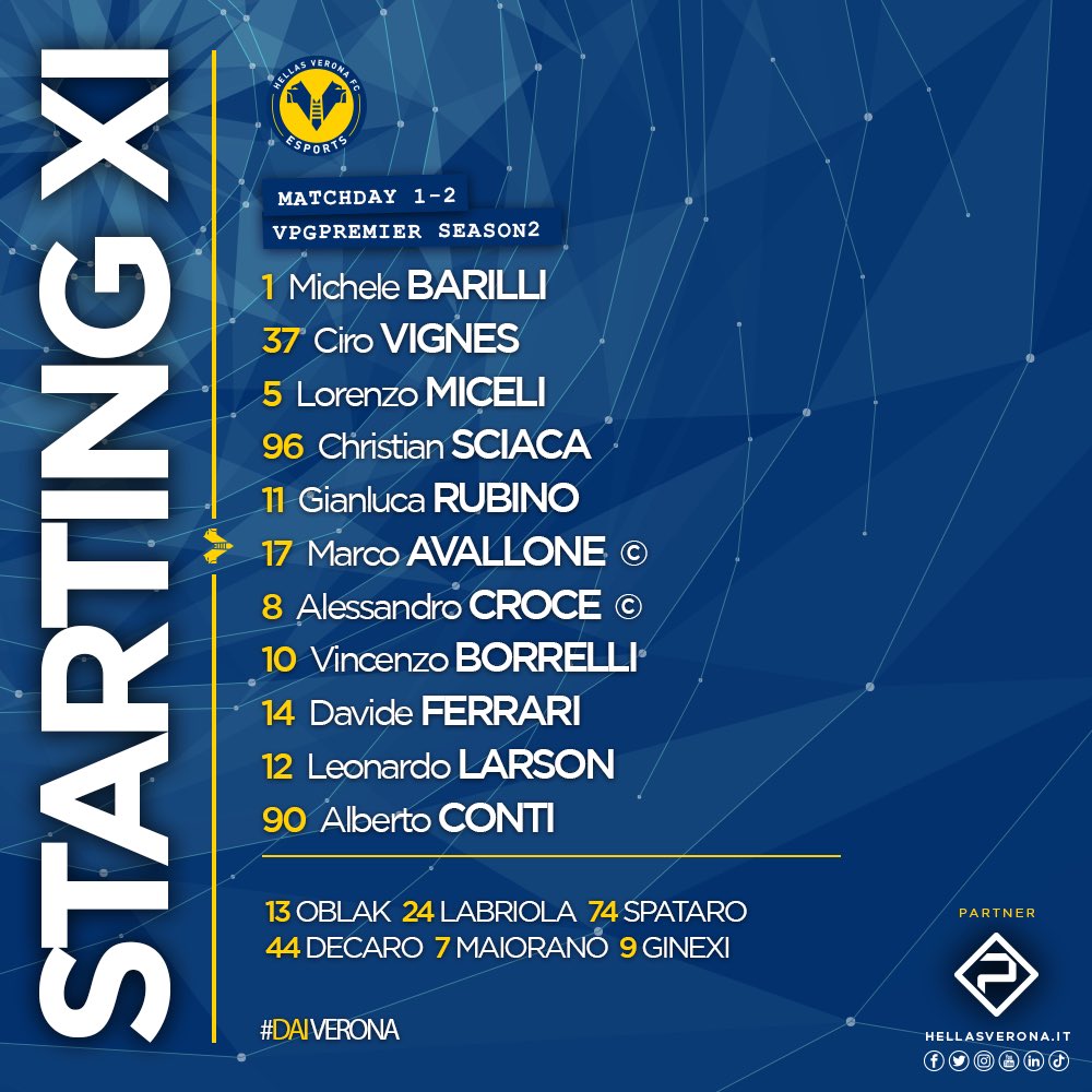 NOI IN CAMPO COSÌ 🔵🟡

Stasera ore 21.45 l’esordio in <a href="/VPGPremier/">VPG Esports Premier</a> dei nostri ragazzi 💪

🆚 <a href="/TeamEntourage/">TeamEntourage</a> 
🆚 <a href="/Wygers/">Wygers</a> 

Forza ragazzi, #DaiVerona 
#HVeS #HVFC