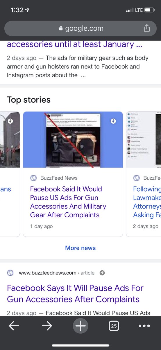6/x Facebook has succeeded in getting great, free PR, to promote a lie that makes them look responsive to the mess they made: millions of Americans disconnected from reality thanks to their ads and algorithms. Only BuzzFeed gets the headline right here:  https://www.buzzfeednews.com/article/ryanmac/facebook-pauses-ads-for-gun-accessories-and-military-gear