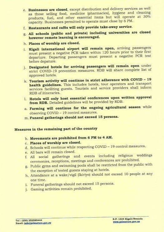 PrimatureRwanda's tweet photo. Statement on Cabinet Resolutions of 18/01/2021 https://t.co/OKedGYxHGm