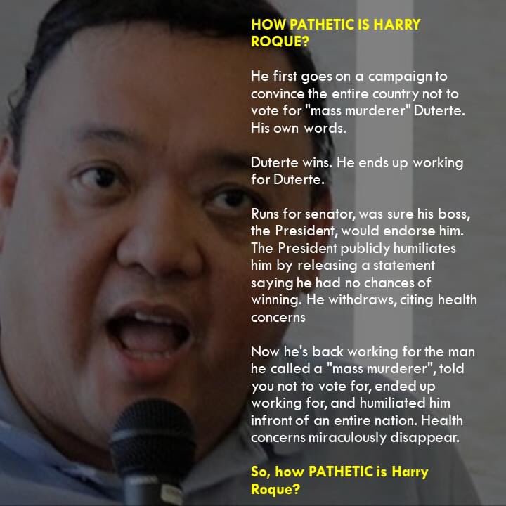 hespeaks5's tweet photo. How pathetic is Harry Roque? #HarryRoque #OUSTDUTERTENOW #OustDuterte https://t.co/FVYVjNKg0Z