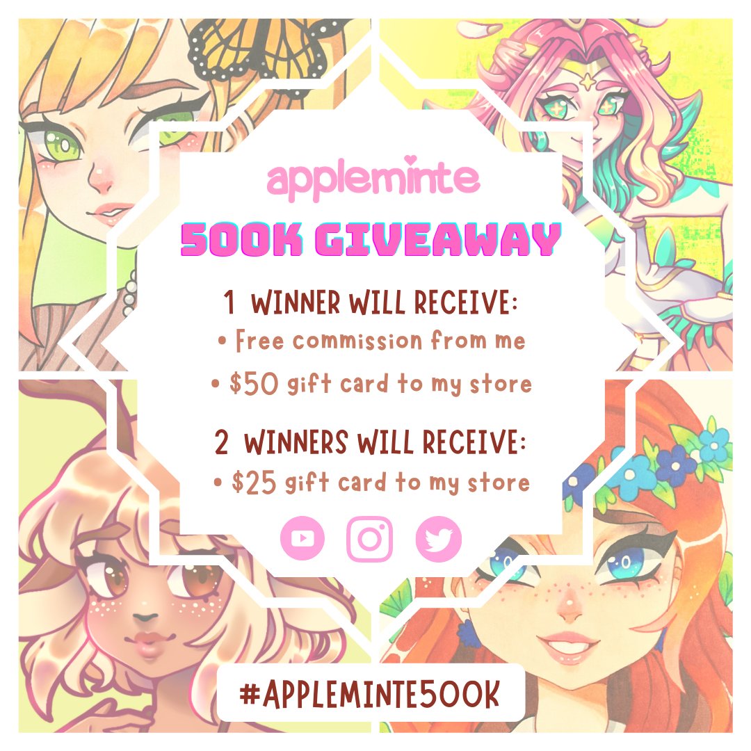 applemintey's tweet photo. ⭐GIVEAWAY⭐Thank you so much for 500k subs on YouTube, I can't believe it!! 
Enter the giveaway here: https://t.co/x714NWtzKQ

Please retweet and spread the word! Ends 2/14/21, good luck everyone!🥰❤️ https://t.co/hWmBCVxACs