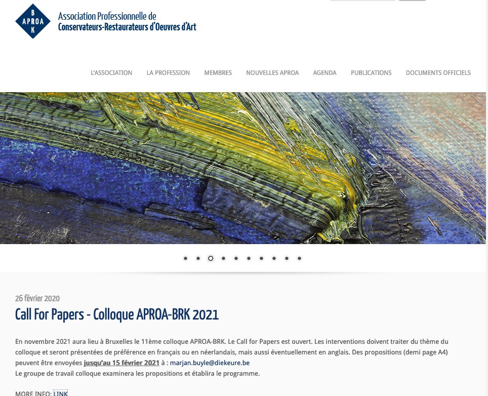 ecco_eu's tweet photo. 📡Call for papers from Belgium! BRK-APROA 
Colloquium 2021 "Conservation-restoration in context"
#ConservatorRestorers #ECCOTeam #EuropeForCulture 
https://t.co/3FQ9Cv4rmZ https://t.co/2ThclvMS8X