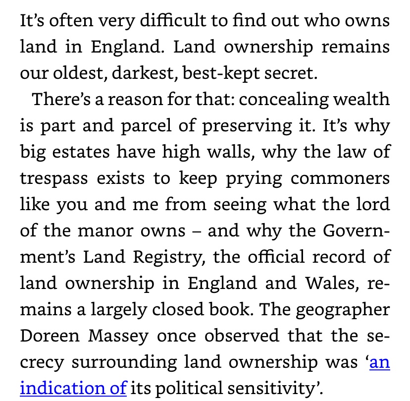 From the intro of ‘Who Owns England’ by Guy Shrubsole (a book I need to finish reading)