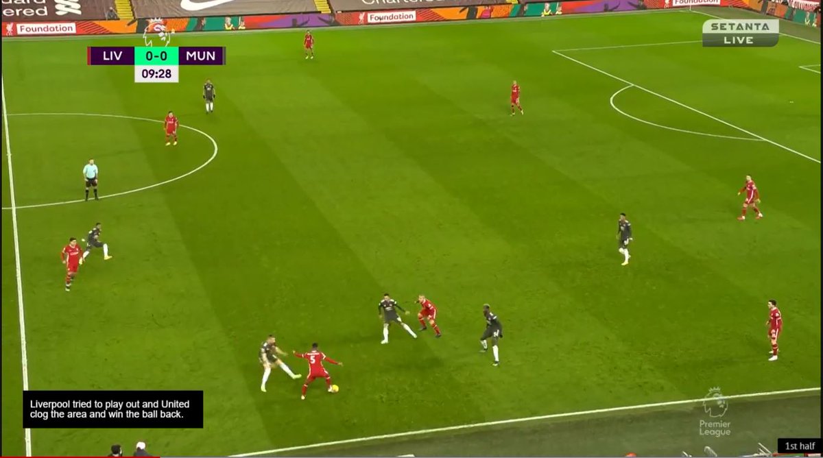 United were successful multiple times in winning the ball back through pressing the flanks - especially LFC right hand side with Pogba, Scott and AWB. Unfortunately, they were either fouled, overhit or misplaced the final pass after it.