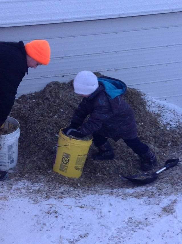 Our Elementary kids love helping with the farm chores.