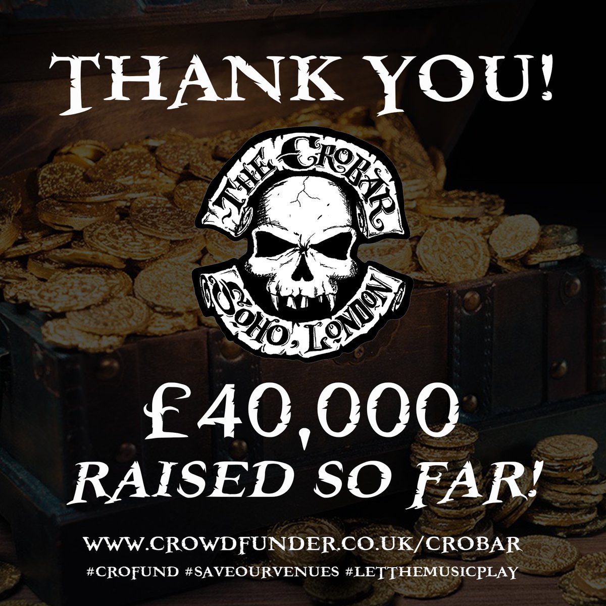 TheCrobar's tweet image. You've raised £40K for our #Crofund so far - what a milestone! We truly couldn't have done it without you!

We have some surprises and announcements in store for you over the next 7 days, so stay tuned...!

crowdfunder.co.uk/crobar

#saveourvenues #letthemusicplay #savesoho