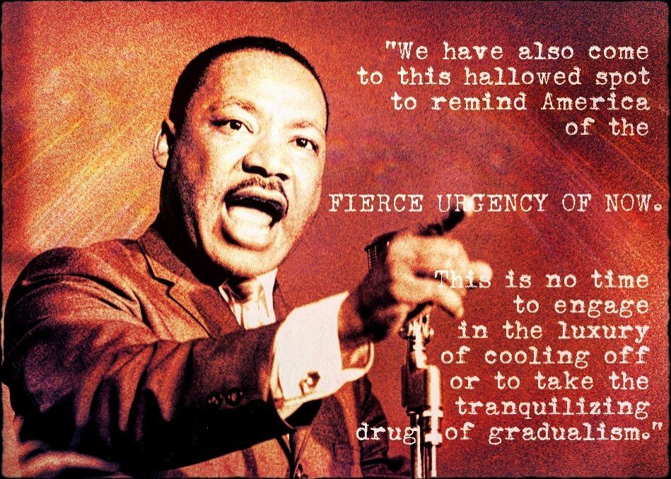 Of all the #MartinLutherKingJr speeches and quotes, I keep going back to this one from the "Dream" speech. It reminds me to be ever-present, yet goal-focused. Above all, to be a #differencemaker, and to #dobetterbebetter. #MLKDay