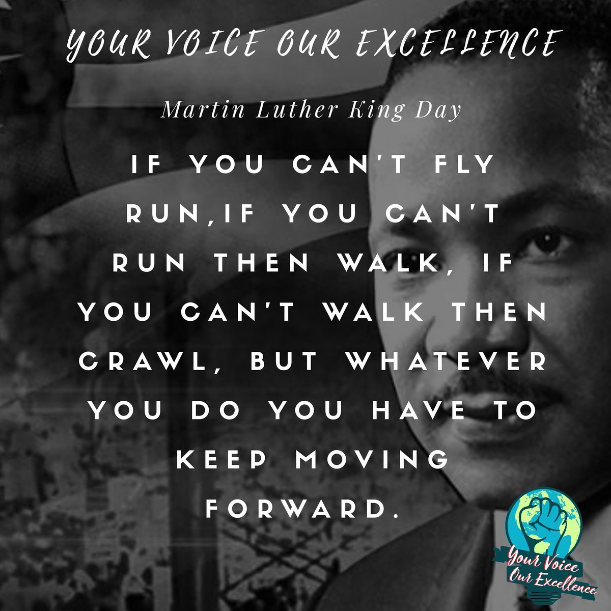 byndexcellence's tweet photo. Today we honor a great servant and leader.✊🏿
Remember no matter how hard life gets keep on going forward, for you and for the generation that will come after you!!!
#YourVoiceOurExcellence #YVOE #MLKDay https://t.co/Z5DNGQRj5f