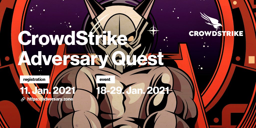 #CTF is now live! Go head-to-head with three unique adversaries during our first-ever <a href="/CrowdStrike/">CrowdStrike</a> Intelligence Adversary Quest, Jan. 18-29, 2021. Register for the game today to join in on the fun: bit.ly/3p61Cbm #cybersecurity