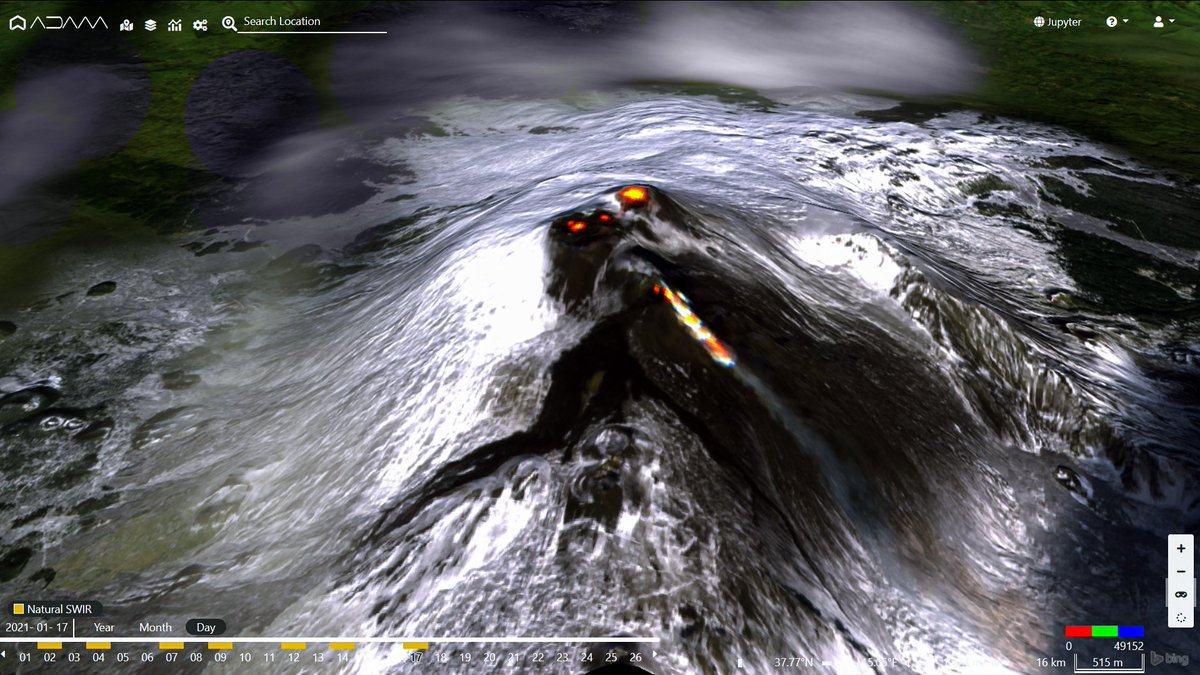 tonyveco's tweet image. 🌋The latest @CopernicusEU #Sentinel2 image of #Etna #Volcano clearly shows its activity with a visible lava flow of few hundred meters from the SE crater &amp;amp; thermal anomalies  in the other craters.Volcanic tremors reported by @INGVvulcani #Italy #OpenData
3D view by @PlatformAdam