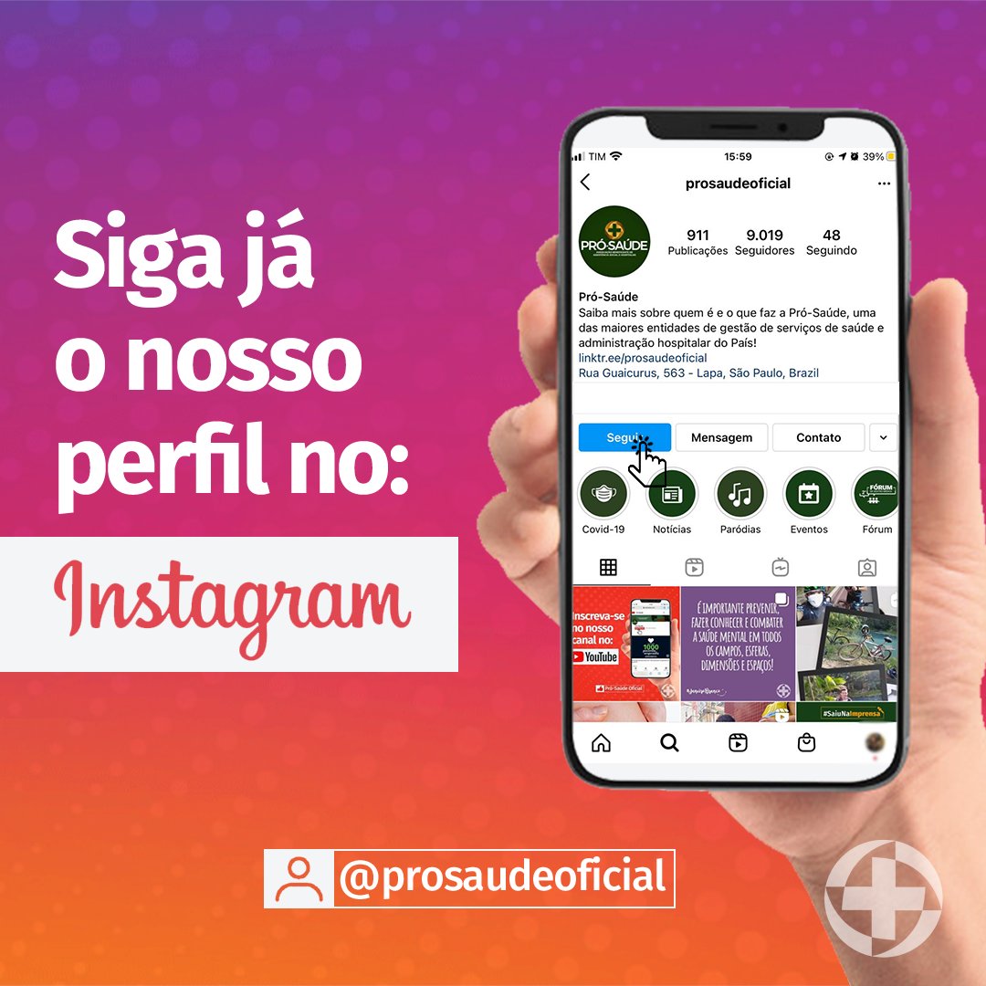 ProSaudeOficial's tweet photo. Já temos mais de 60 mil seguidores nas redes sociais! 📲🎉👏🏼 Para ficar por dentro de tudo que acontece nas unidades gerenciadas por todo o Brasil, siga já o nosso perfil no Instagram: https://t.co/kHZINoXoov
#Saúde #RedesSociais #Instagram https://t.co/S2JkMYfkJS