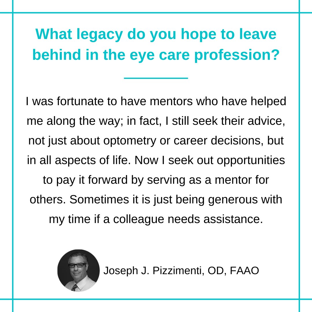 ModOptometry's tweet image. Happy MOD Squad Monday! We’ve asked Dr. Joseph Pizzimenti what legacy he hopes to leave behind in the eye care profession. Swipe to read his answer --&amp;gt;

#ModernOptometry #MODSquadMonday #Optometry #Optometrist #EyeCare #EyeHealth #HealthCare #QandA #OptometricMentors