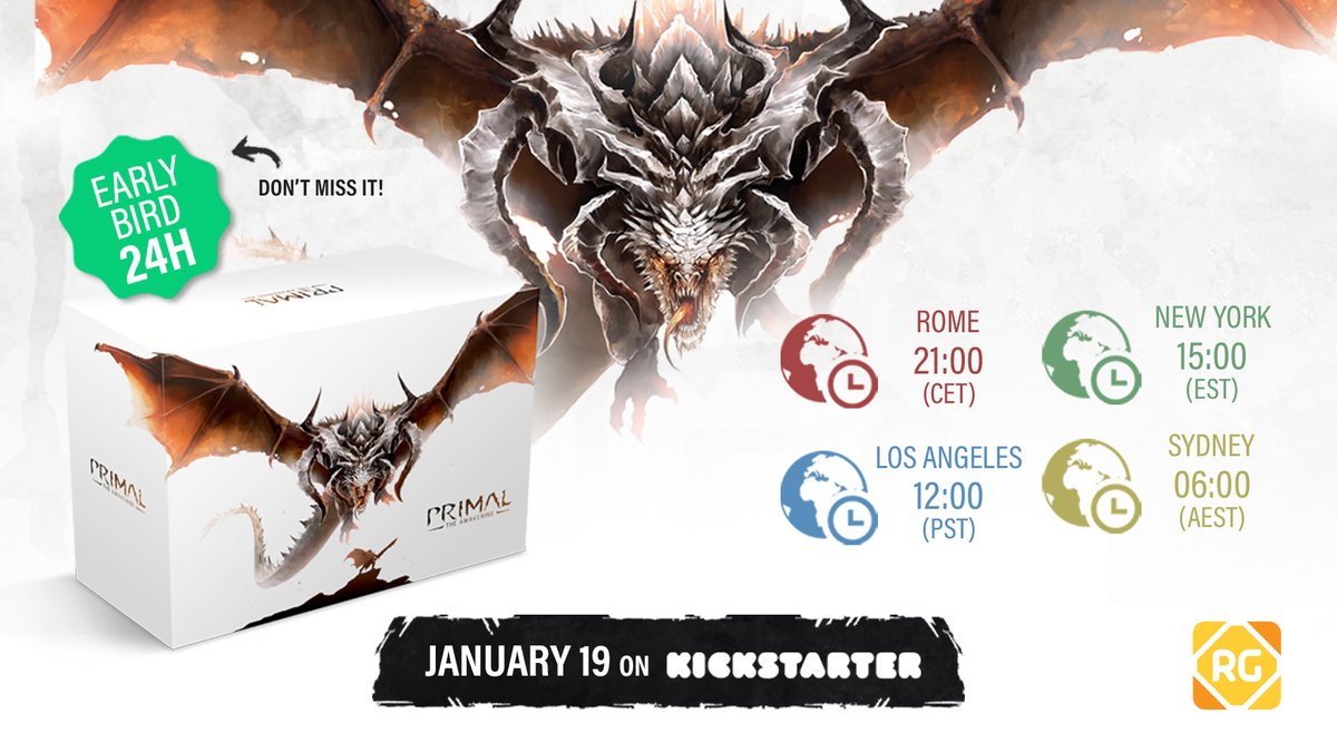 Only 1 day left before the KS launch 🤩🚀
Primal: The Awakening is launching tomorrow, Jan 19, at 21:00 CET, 12:00 PST, 15:00 EST, 6:00 AEST! Are you ready? 🤩

Click "Notify me on launch" not to miss the Early Bird 👇
bit.ly/KS_DraftPrimal