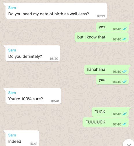 jessbowie's tweet photo. Doing my will. Needed some info from my brother. Messaged him to ask his address and job title. Failed to remember today was his birthday. 🤦🏻‍♀️🤦🏻‍♀️🤦🏻‍♀️ https://t.co/NCysQCOpeG