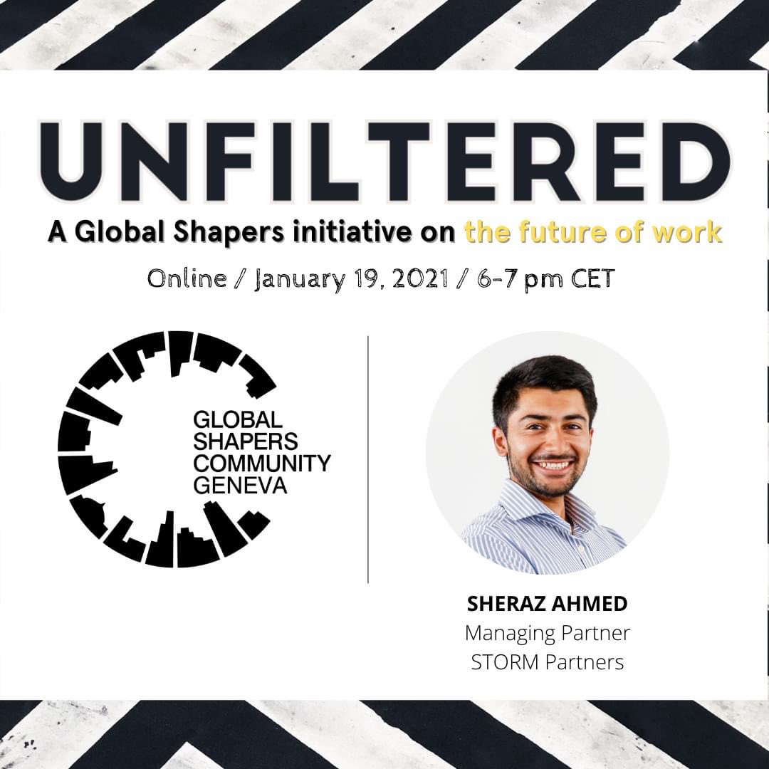 🚀🧑🏻‍💻🌟 Our #Unfiltered session tomorrow at 6pm will be moderated by <a href="/CryptoSherazo/">Sheraz Ahmed</a> - a true citizen of the world, he drives growth, collaboration and integrity w/ #blockchain as Managing Partner at STORM Partners. 

Register and tune it at eventbrite.com/e/gs-unfiltere…

#FutureOfWork