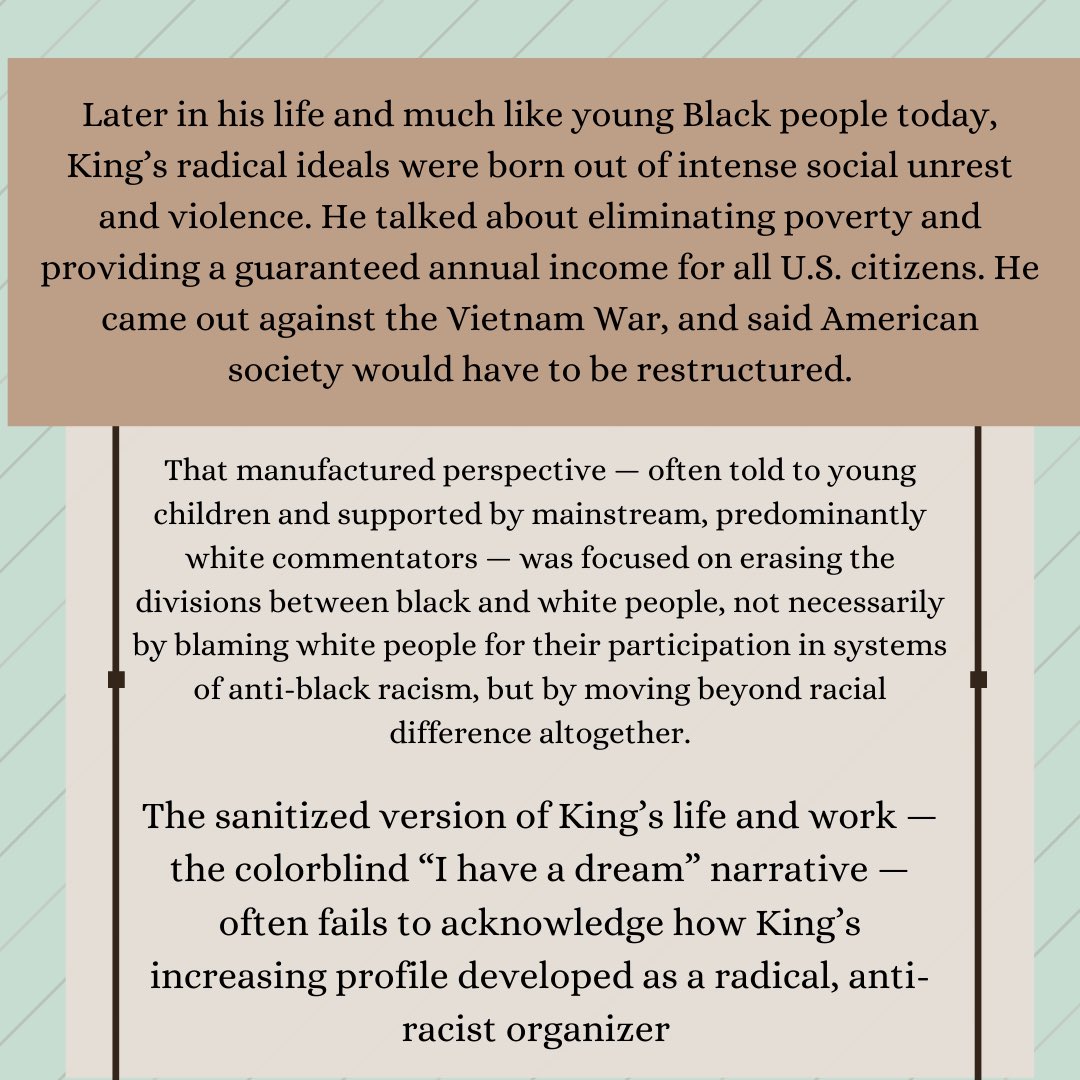 diversifyridley's tweet photo. As we take time to celebrate Martin Luther King Jr. Day, let’s not forget the true history about him and his actions. Honor him and his legacy by advocating for those he fought for as he dedicated his life to justice. https://t.co/5Ad6OW3OTO
