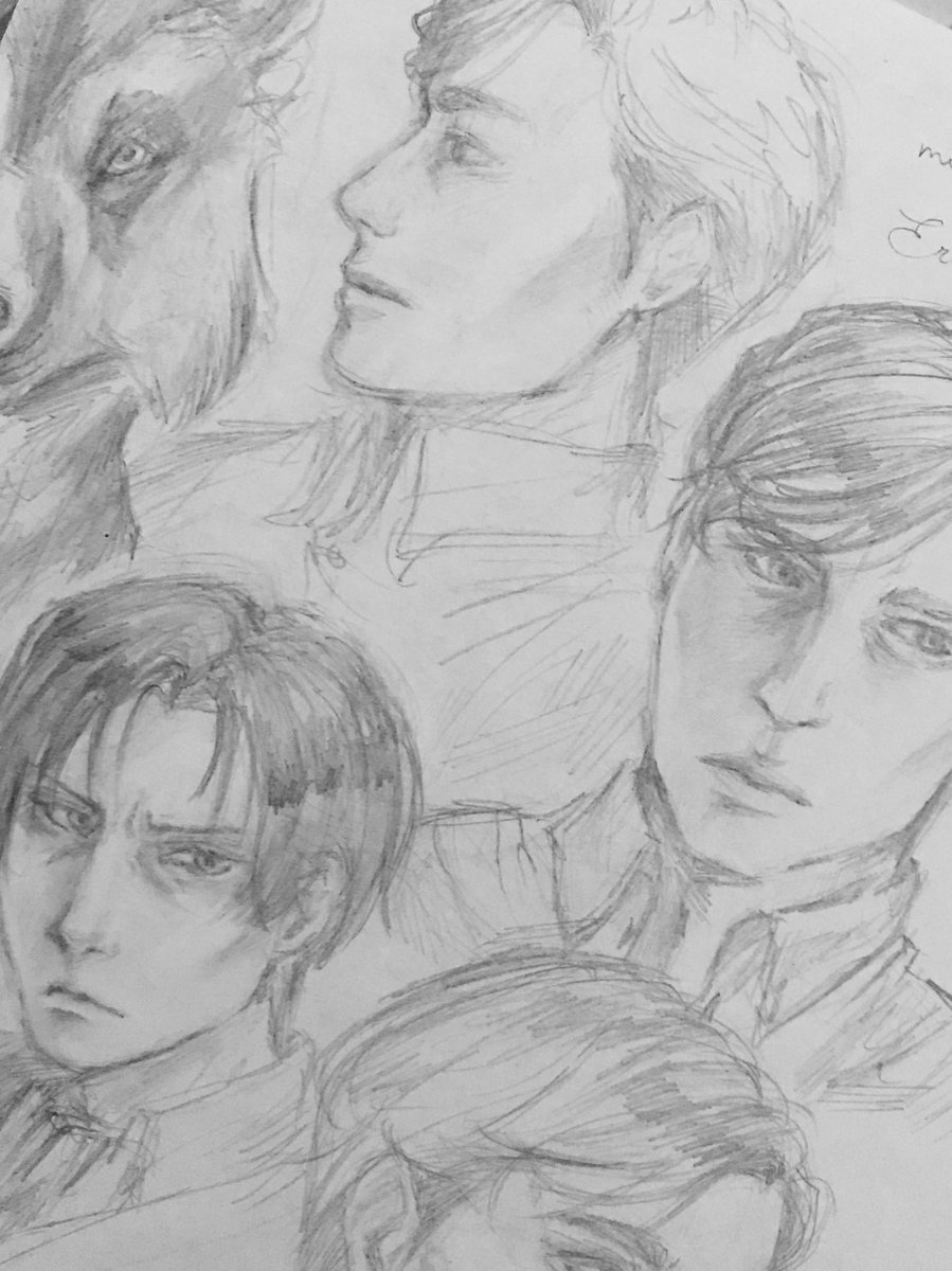 pois fiquem com minhas tentativas frustradas de desenhar o erwin e o levi #SNK 