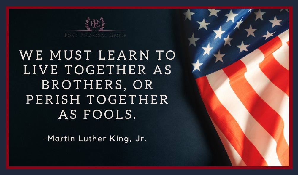 FordFinancial's tweet photo. A day to honor, reflect, and celebrate. Best wishes for a happy Martin Luther King, Jr. Day. https://t.co/AQuEMCFkDc