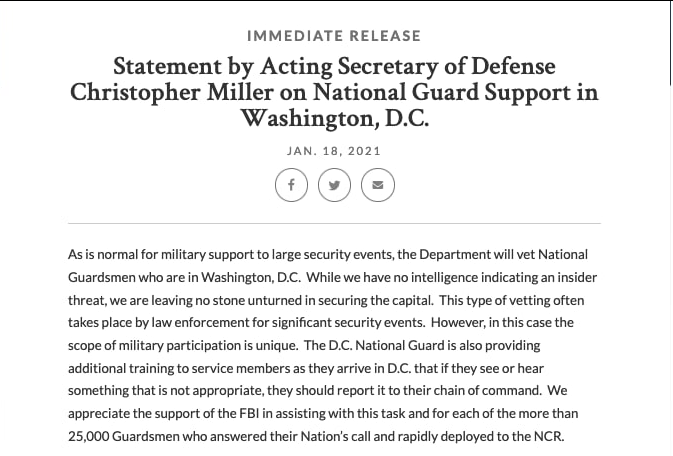 JUST IN - Department of Defense has "no intelligence indicating an insider threat"