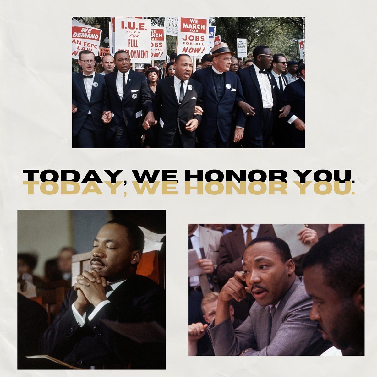 Happy Martin Luther King, Jr. Day. Today we honor one of the most important trailblazers in our history. Let us never forget his words of wisdom. 💛