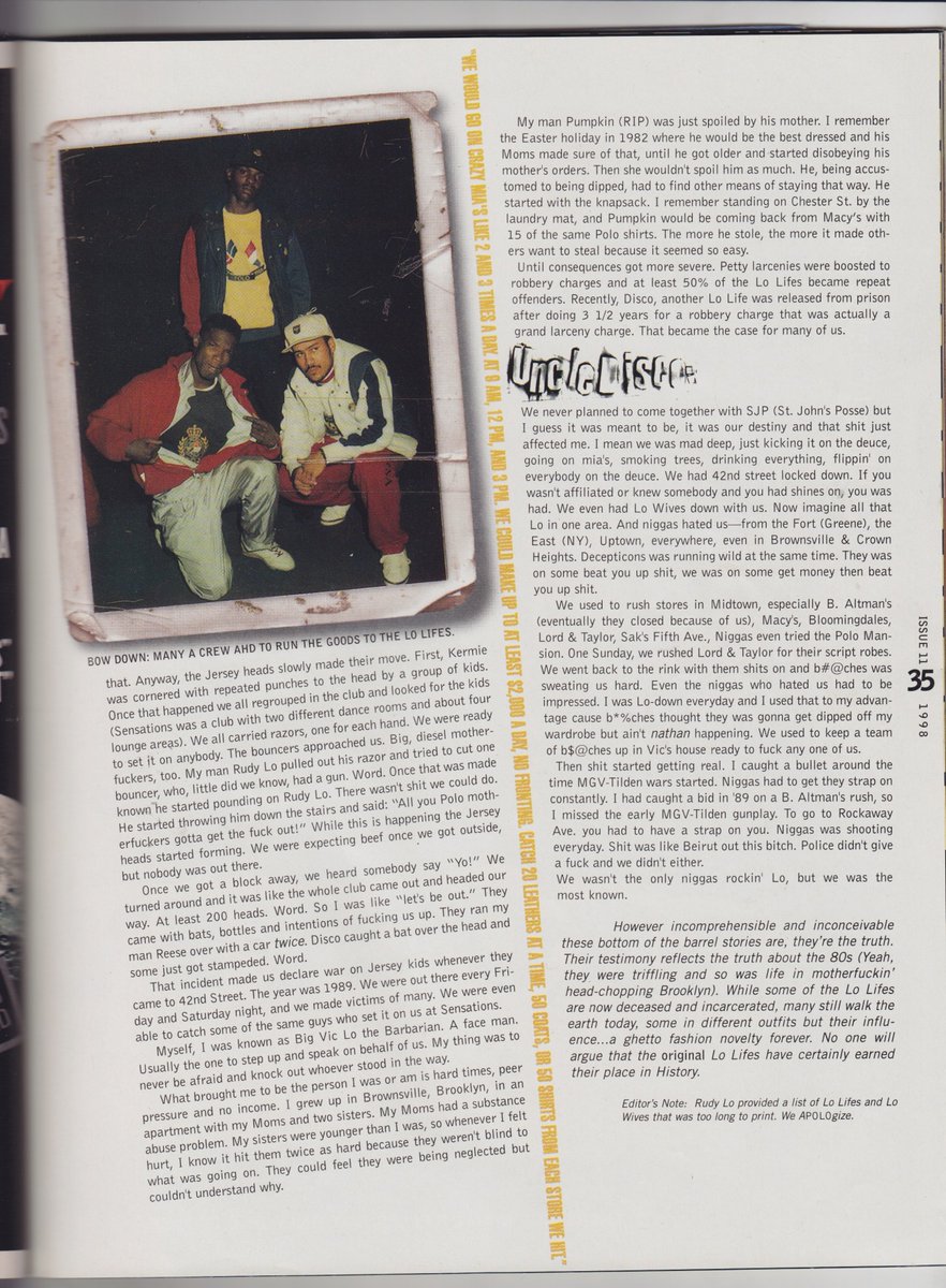 Scans from a 1998 article from Hip-Hop magazine Stress: